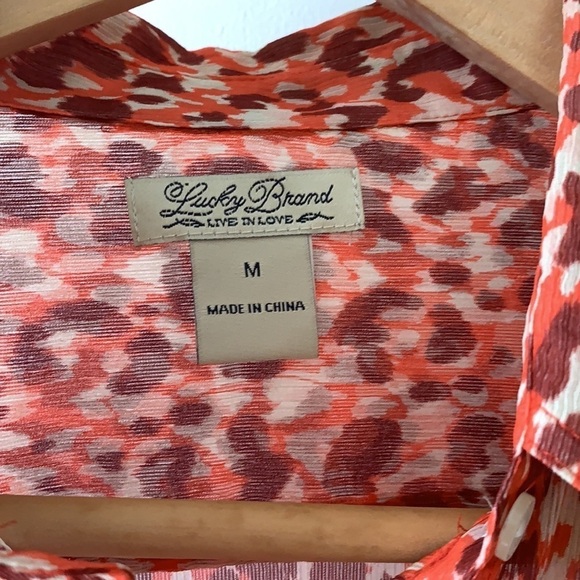 Lucky Brand Silk Animal Print Blouse M - Picture 4 of 7